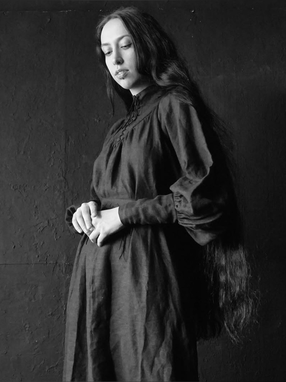 By Frennka Black Linen Custom Dress